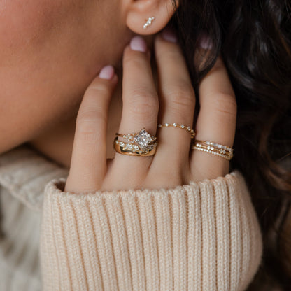 Cluster & Compass Style-Princess Lab Grown Diamond Engagement Ring