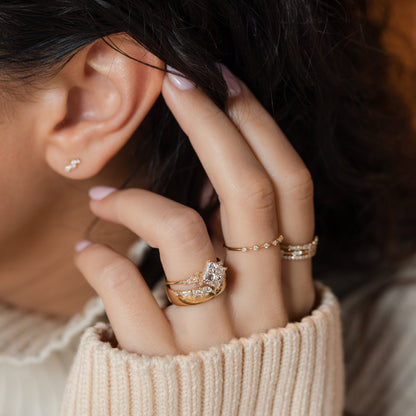 Cluster & Compass Style-Princess Lab Grown Diamond Engagement Ring