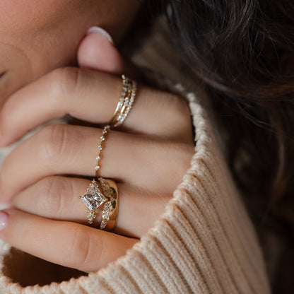 Cluster & Compass Style-Princess Lab Grown Diamond Engagement Ring