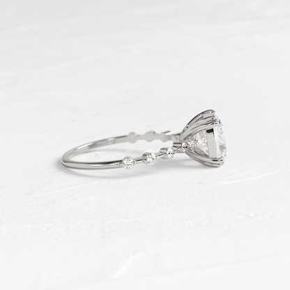 Pave-Cushion Lab Grown Diamond Engagement Ring