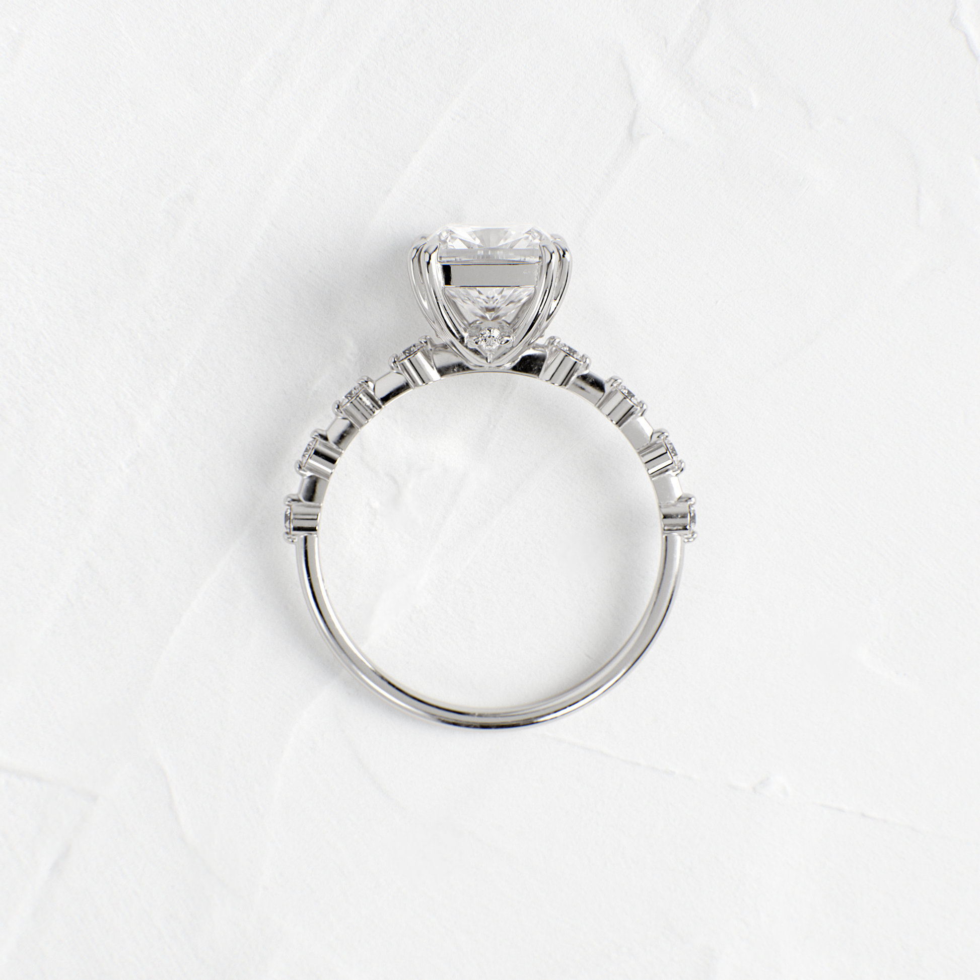 Pave-Cushion Lab Grown Diamond Engagement Ring