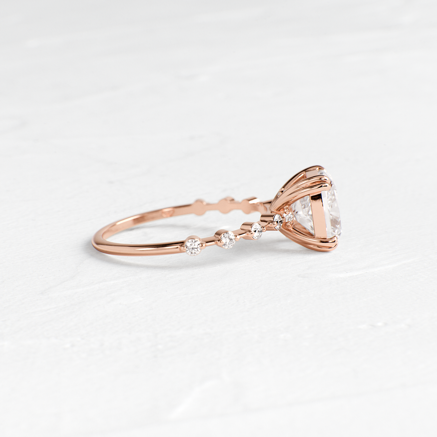 Pave-Cushion Lab Grown Diamond Engagement Ring