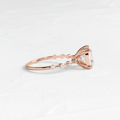 Pave-Cushion Lab Grown Diamond Engagement Ring
