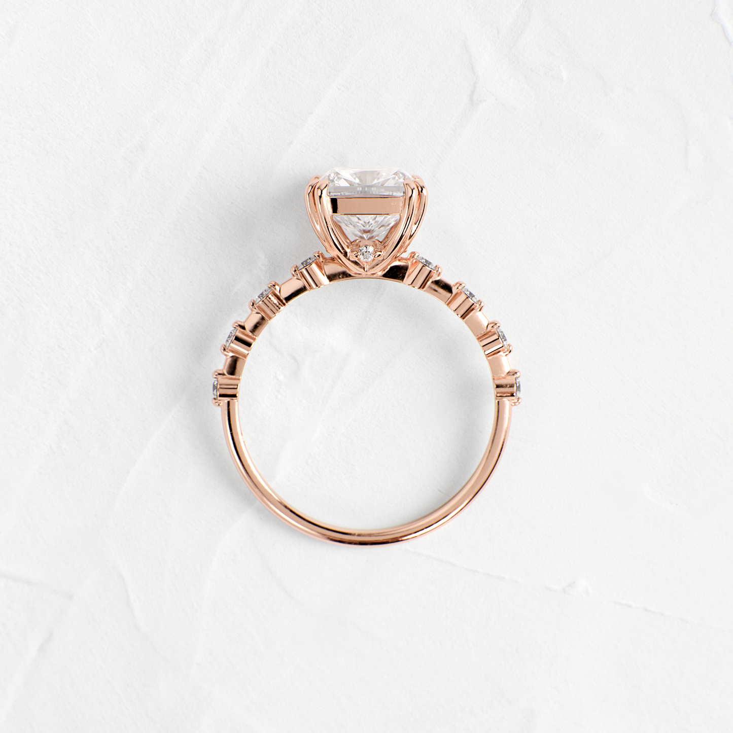 Pave-Cushion Lab Grown Diamond Engagement Ring