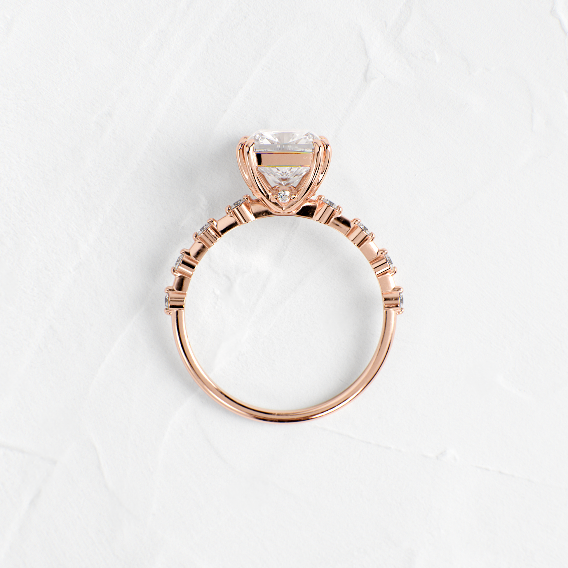 Pave-Cushion Lab Grown Diamond Engagement Ring