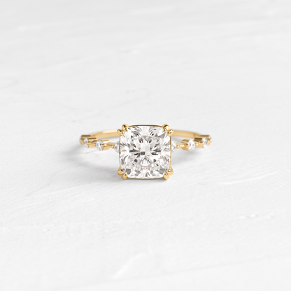 Pave-Cushion Lab Grown Diamond Engagement Ring