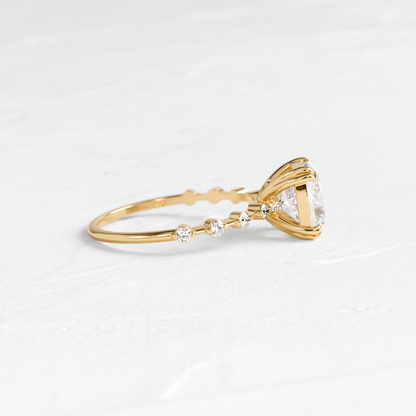 Pave-Cushion Lab Grown Diamond Engagement Ring