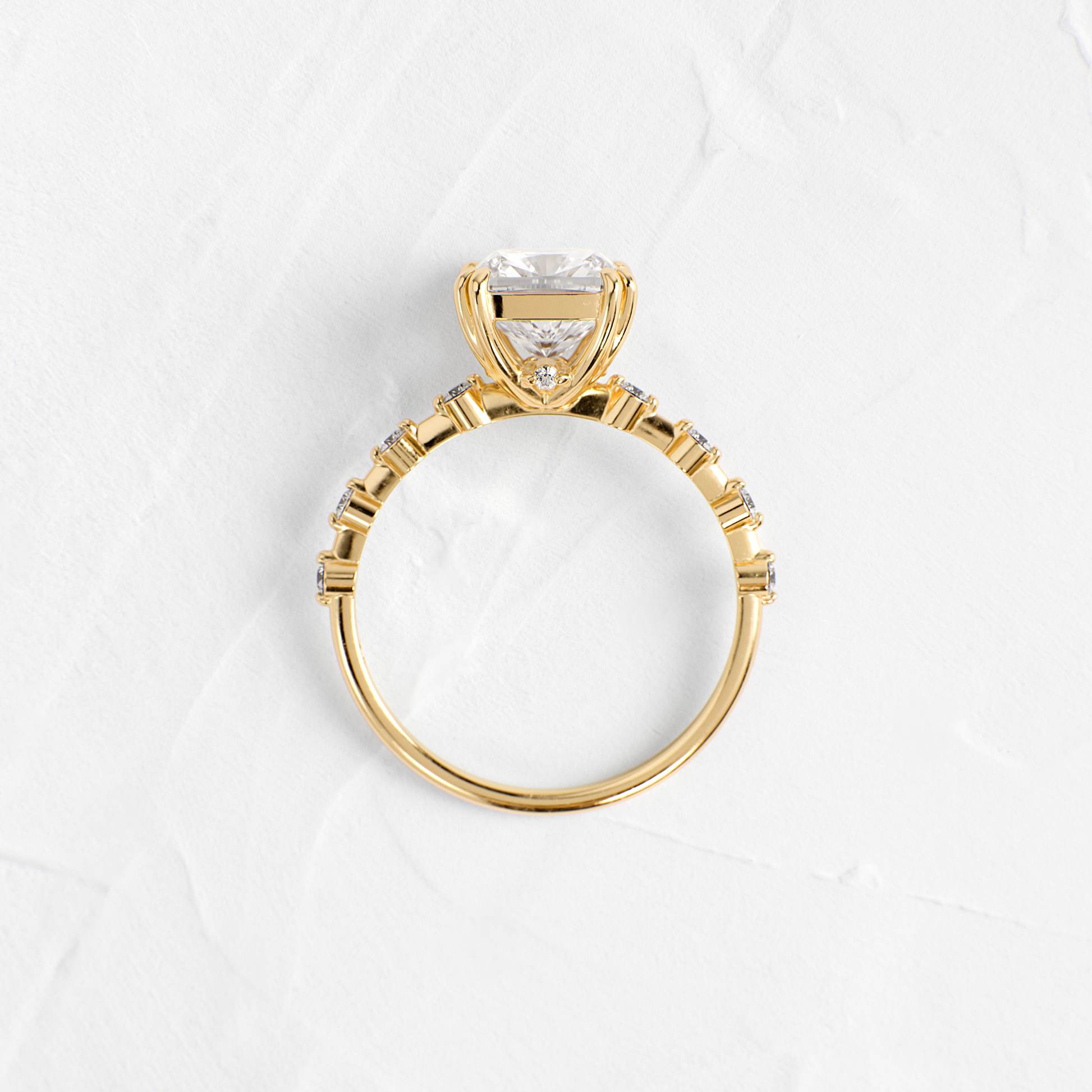 Pave-Cushion Lab Grown Diamond Engagement Ring
