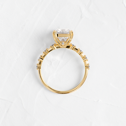 Pave-Cushion Lab Grown Diamond Engagement Ring