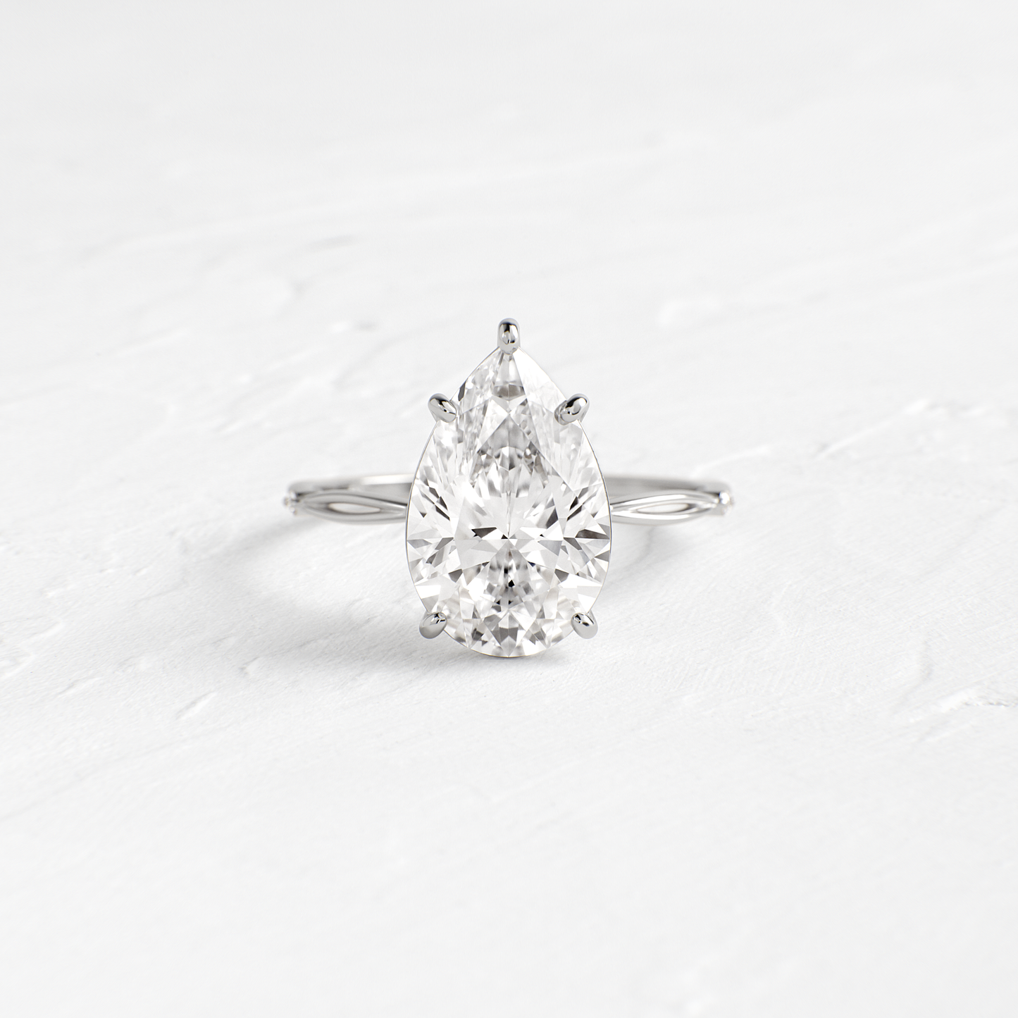 Criss Cross-Pear Lab Grown Diamond Engagement Ring