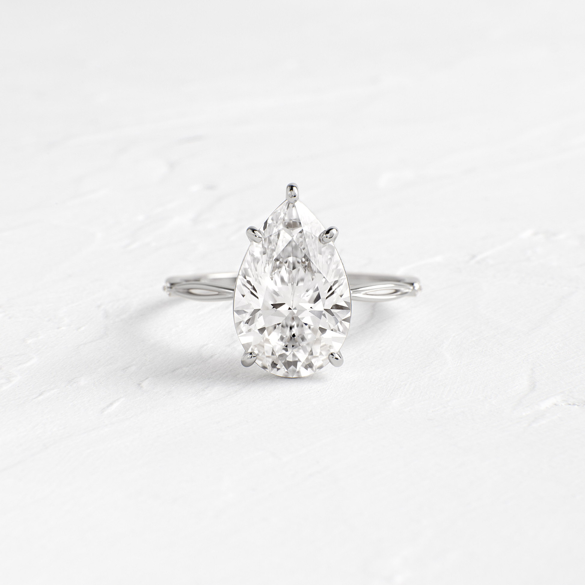 Criss Cross-Pear Lab Grown Diamond Engagement Ring