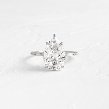 Criss Cross-Pear Lab Grown Diamond Engagement Ring
