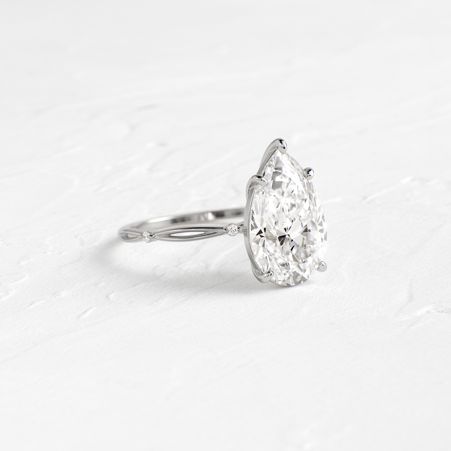 Criss Cross-Pear Lab Grown Diamond Engagement Ring