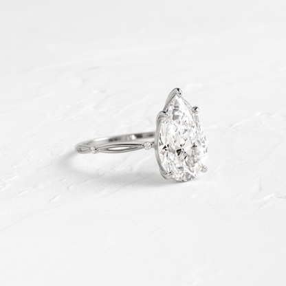 Criss Cross-Pear Lab Grown Diamond Engagement Ring