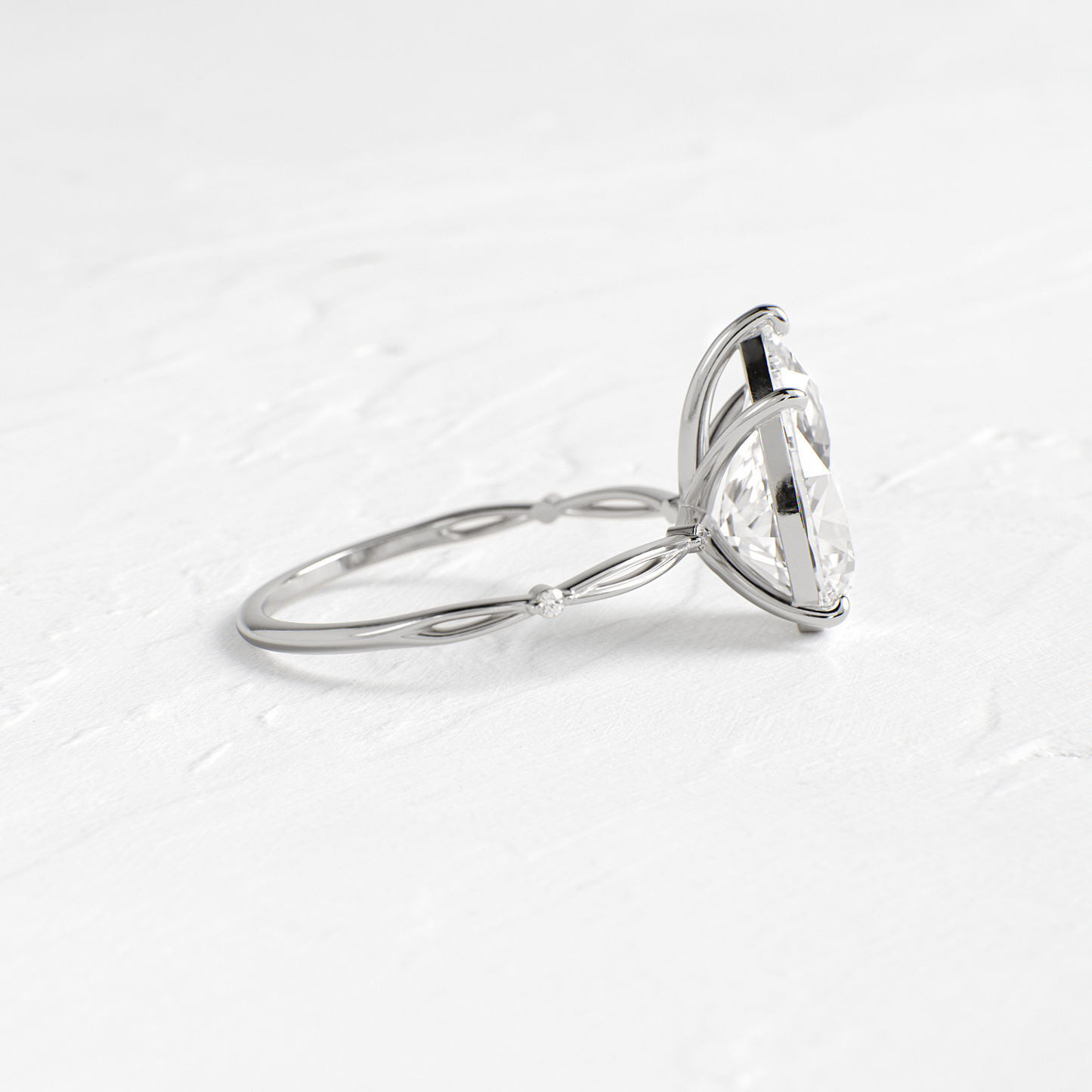Criss Cross-Pear Lab Grown Diamond Engagement Ring