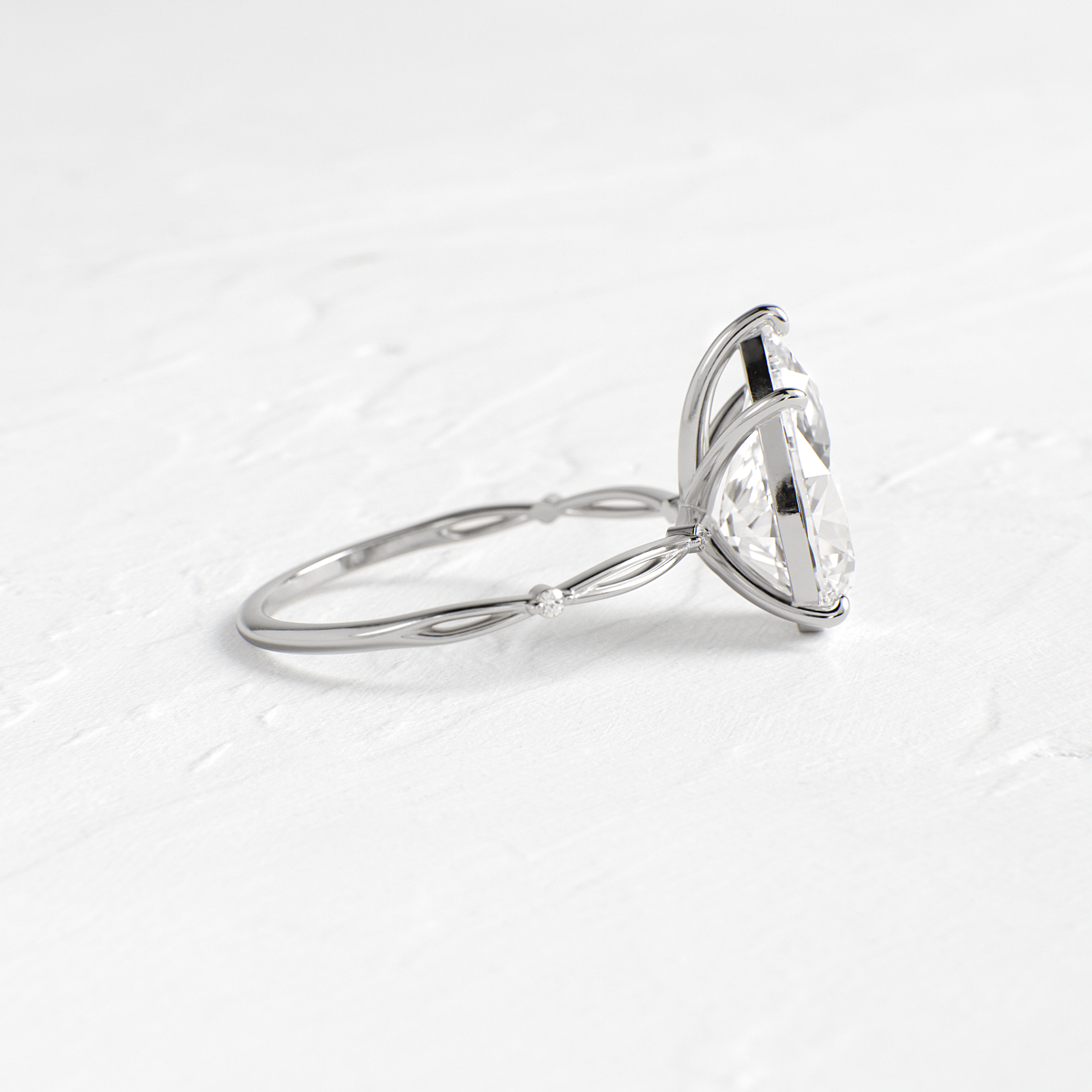 Criss Cross-Pear Lab Grown Diamond Engagement Ring