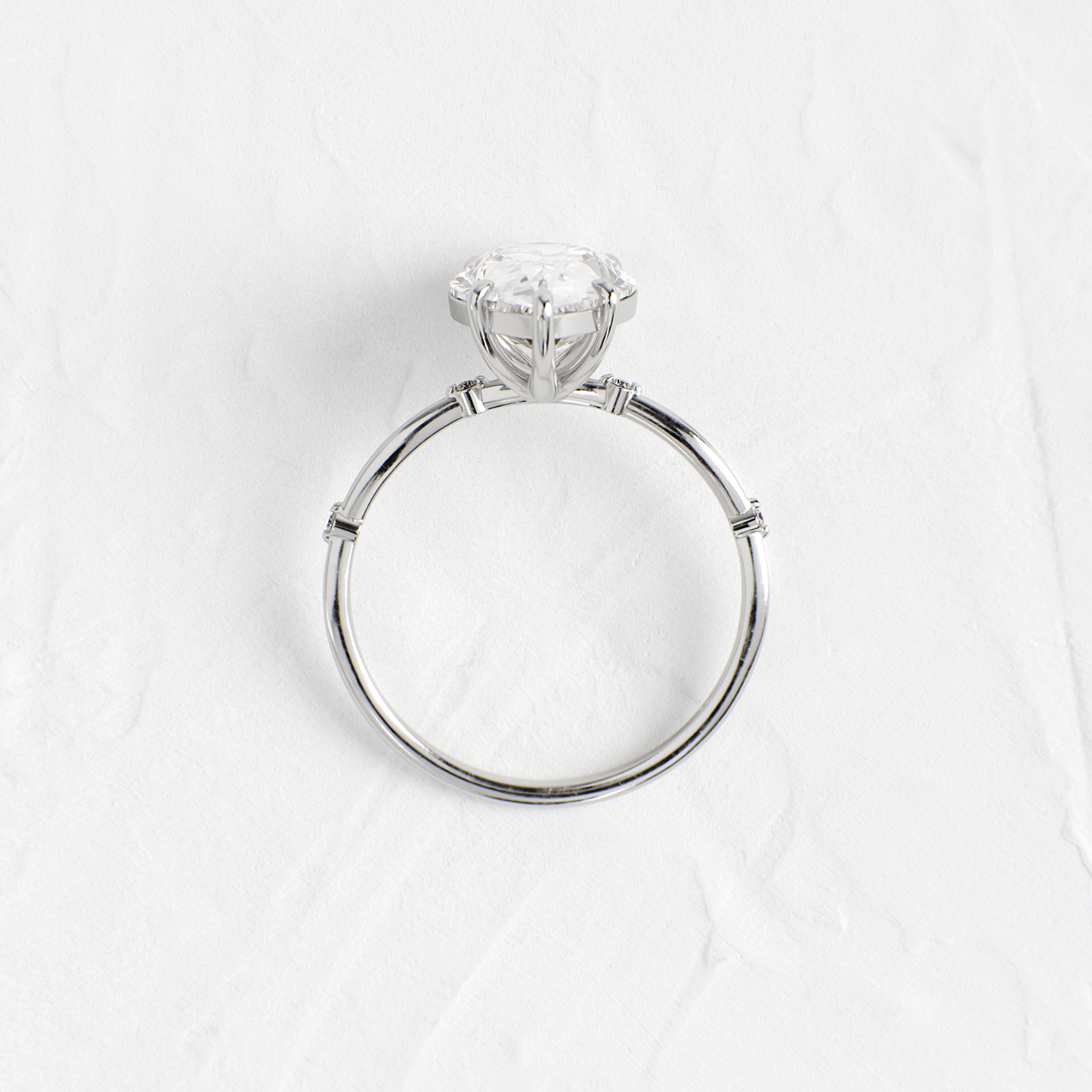 Criss Cross-Pear Lab Grown Diamond Engagement Ring