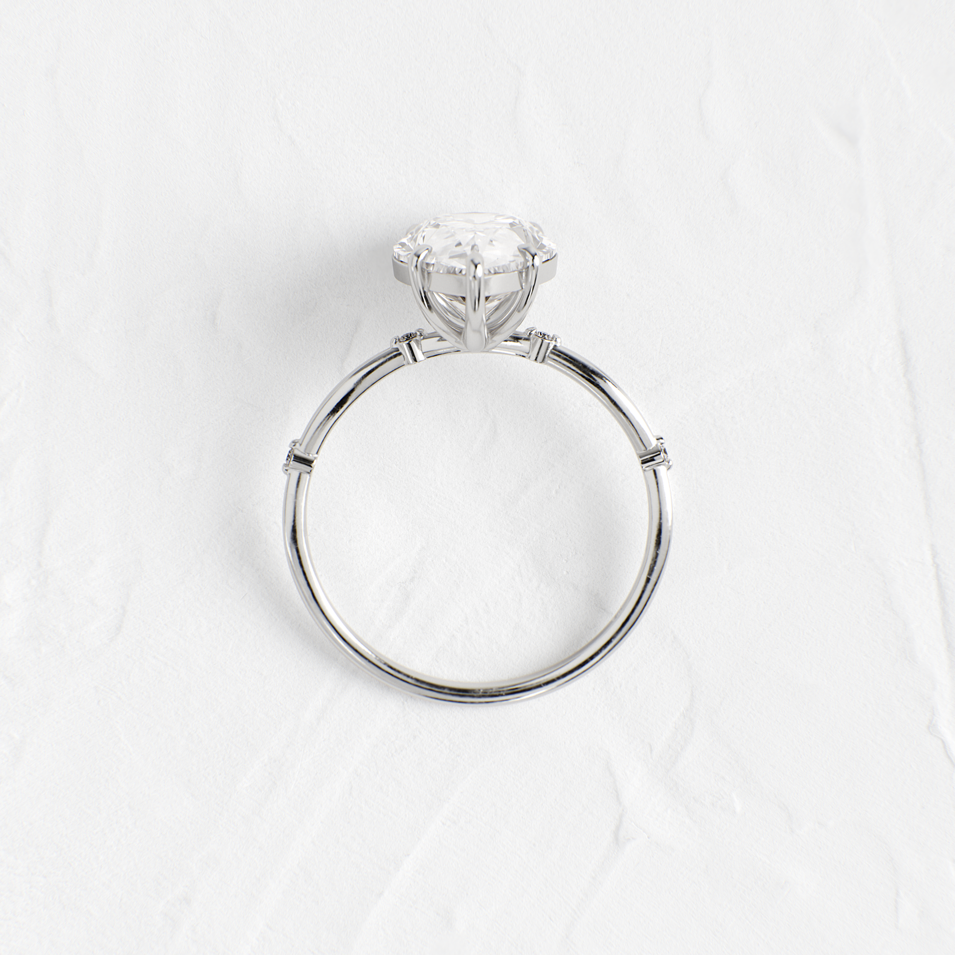 Criss Cross-Pear Lab Grown Diamond Engagement Ring