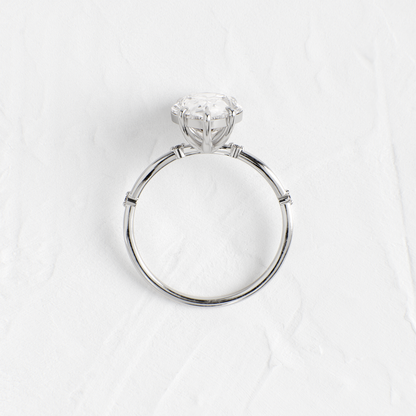 Criss Cross-Pear Lab Grown Diamond Engagement Ring