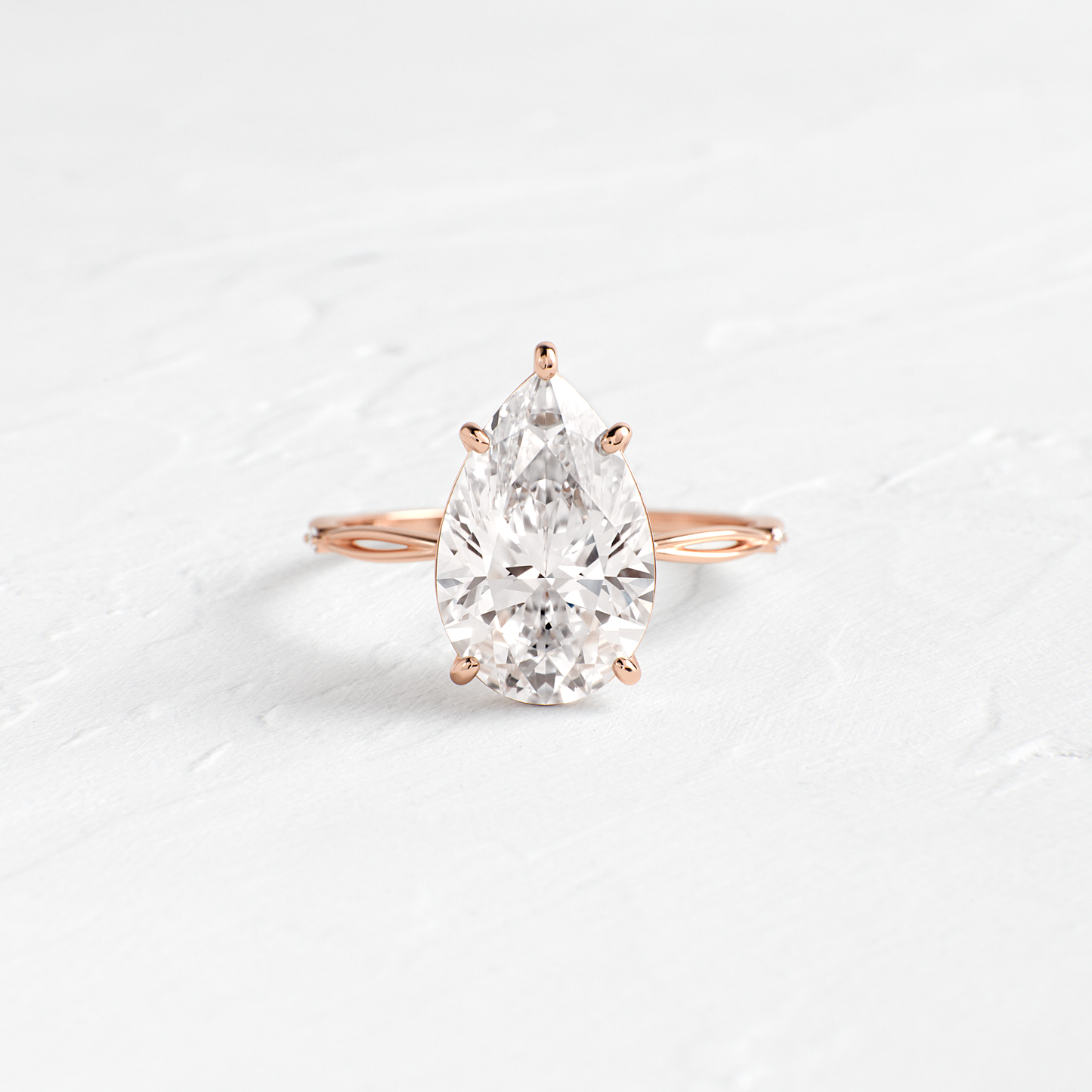 Criss Cross-Pear Lab Grown Diamond Engagement Ring