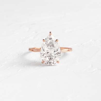 Criss Cross-Pear Lab Grown Diamond Engagement Ring