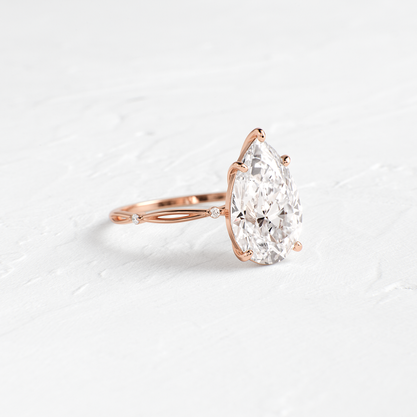 Criss Cross-Pear Lab Grown Diamond Engagement Ring