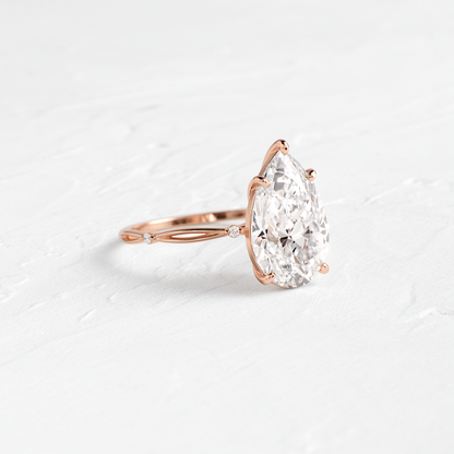 Criss Cross-Pear Lab Grown Diamond Engagement Ring