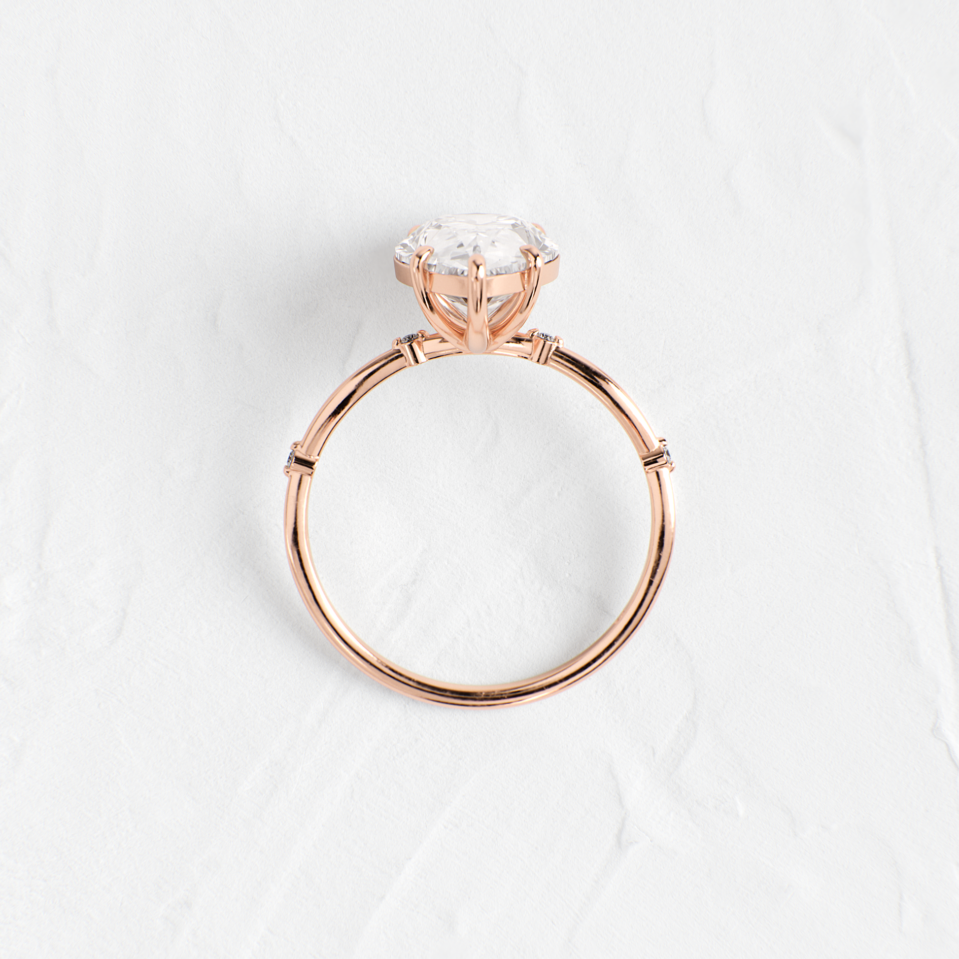 Criss Cross-Pear Lab Grown Diamond Engagement Ring