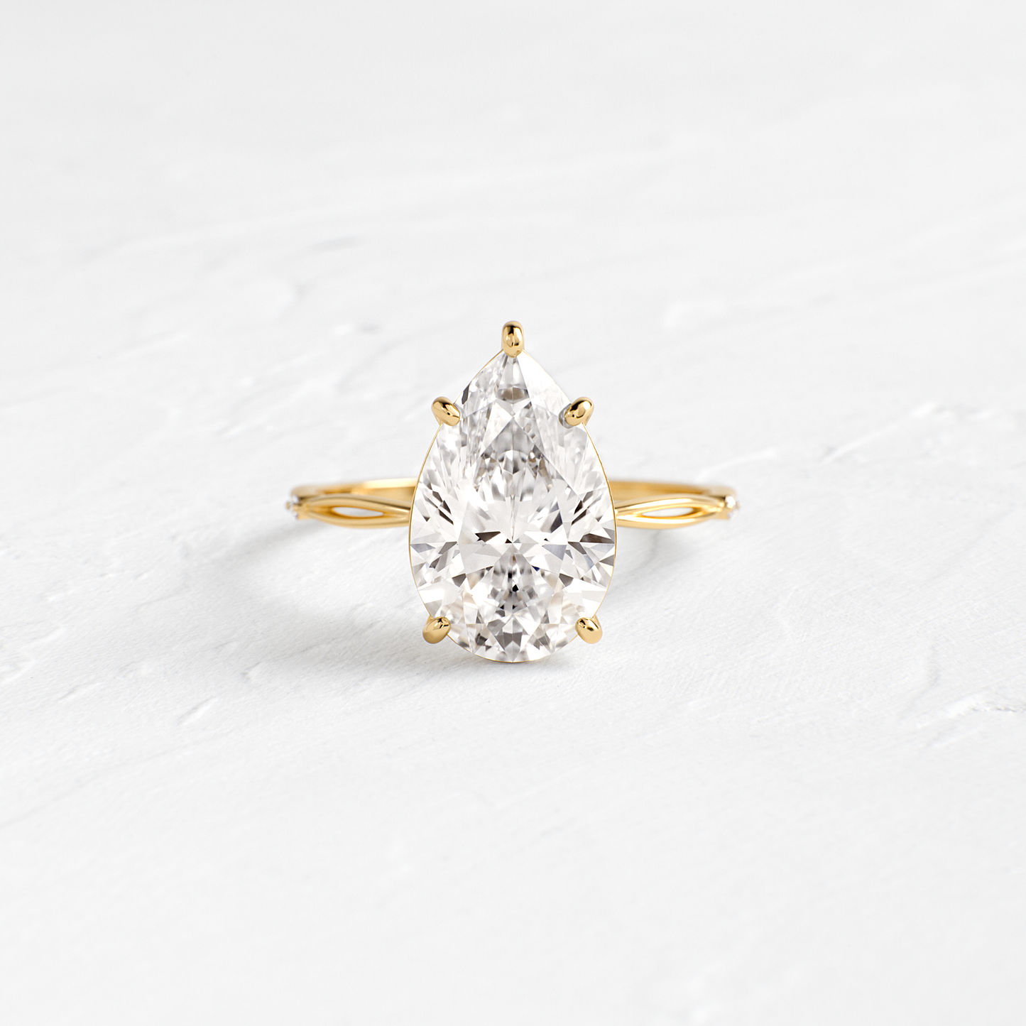 Criss Cross-Pear Lab Grown Diamond Engagement Ring