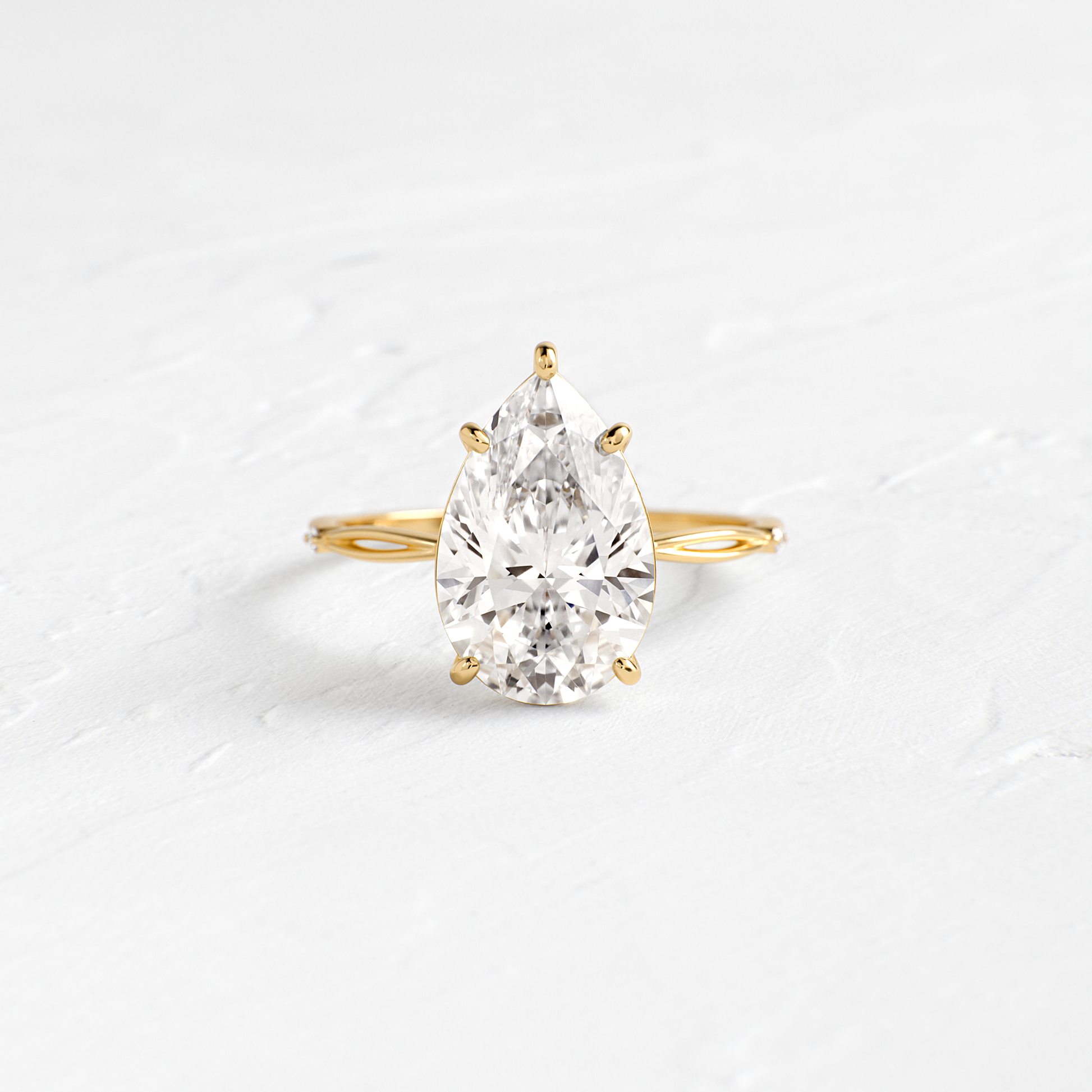 Criss Cross-Pear Lab Grown Diamond Engagement Ring