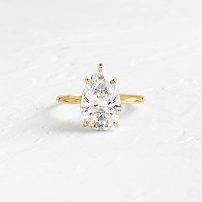 Criss Cross-Pear Lab Grown Diamond Engagement Ring