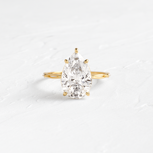 Criss Cross-Pear Lab Grown Diamond Engagement Ring
