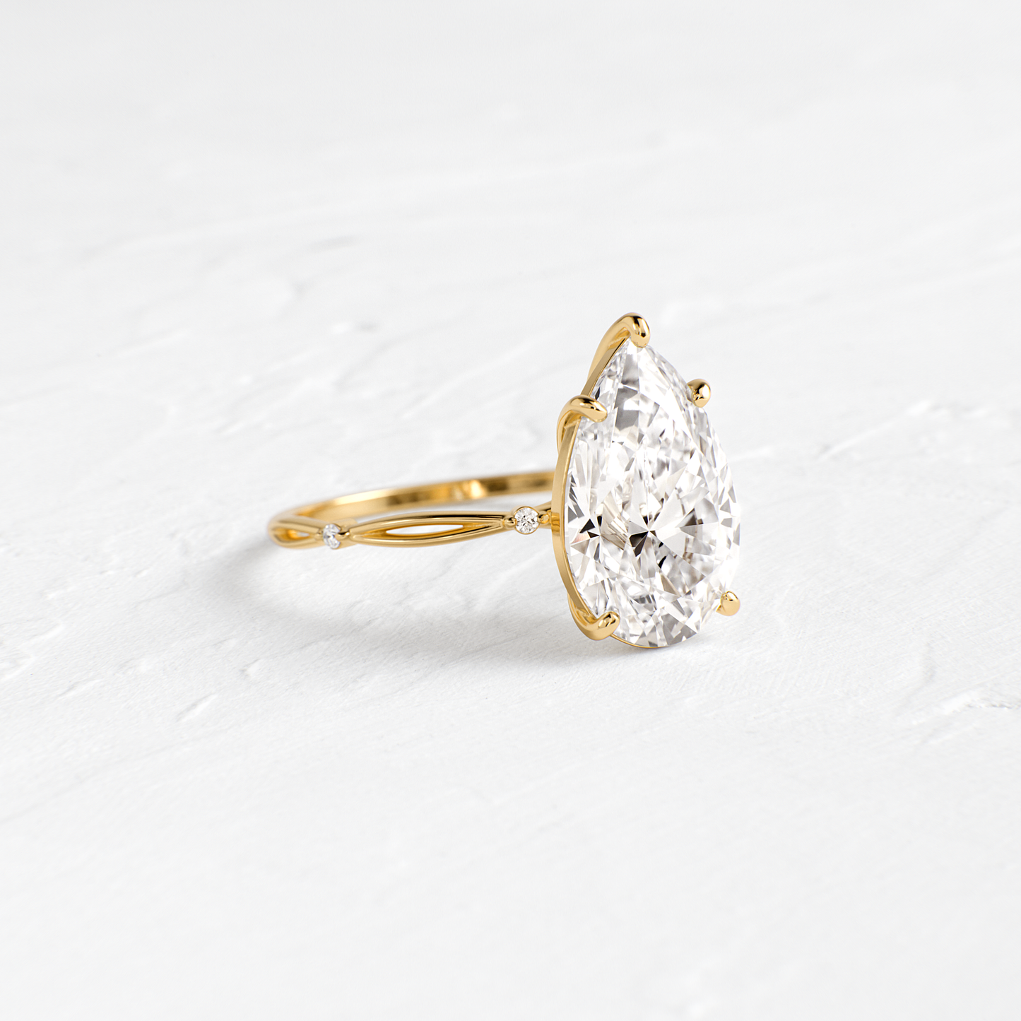 Criss Cross-Pear Lab Grown Diamond Engagement Ring
