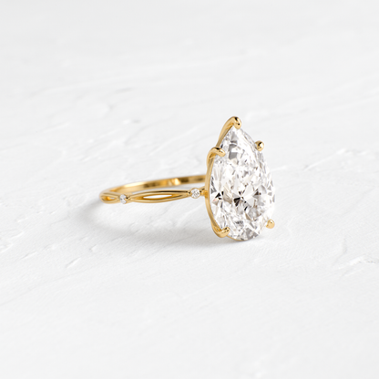 Criss Cross-Pear Lab Grown Diamond Engagement Ring