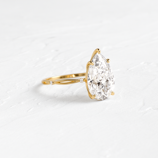 Criss Cross-Pear Lab Grown Diamond Engagement Ring