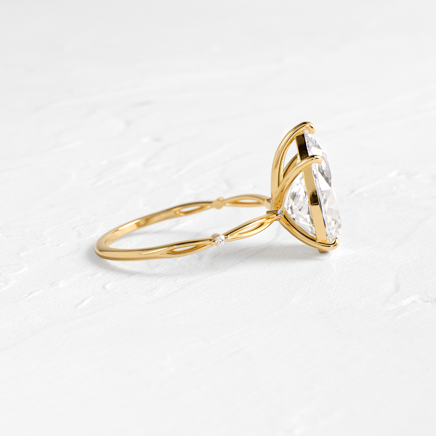 Criss Cross-Pear Lab Grown Diamond Engagement Ring