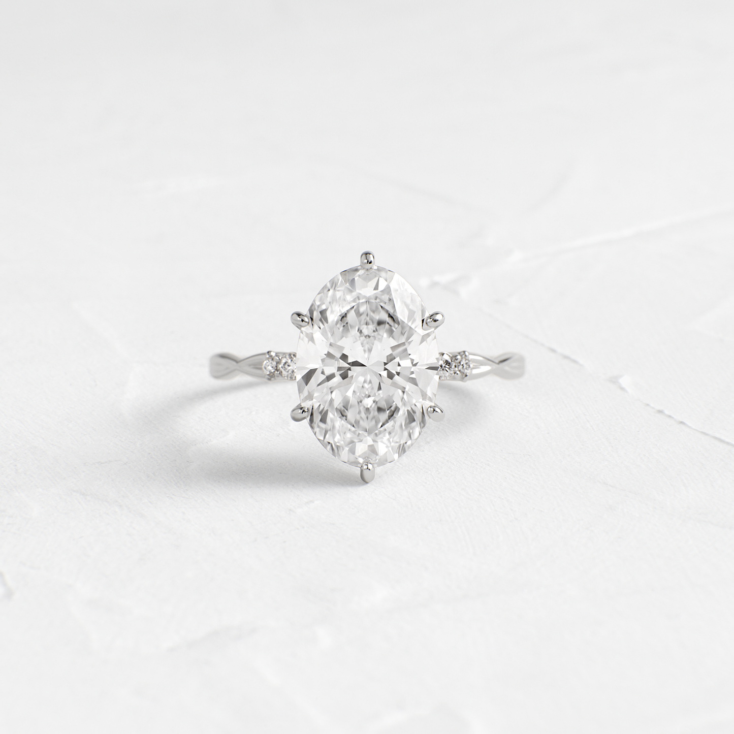Criss Cross-Oval Lab Grown Diamond Engagement Ring