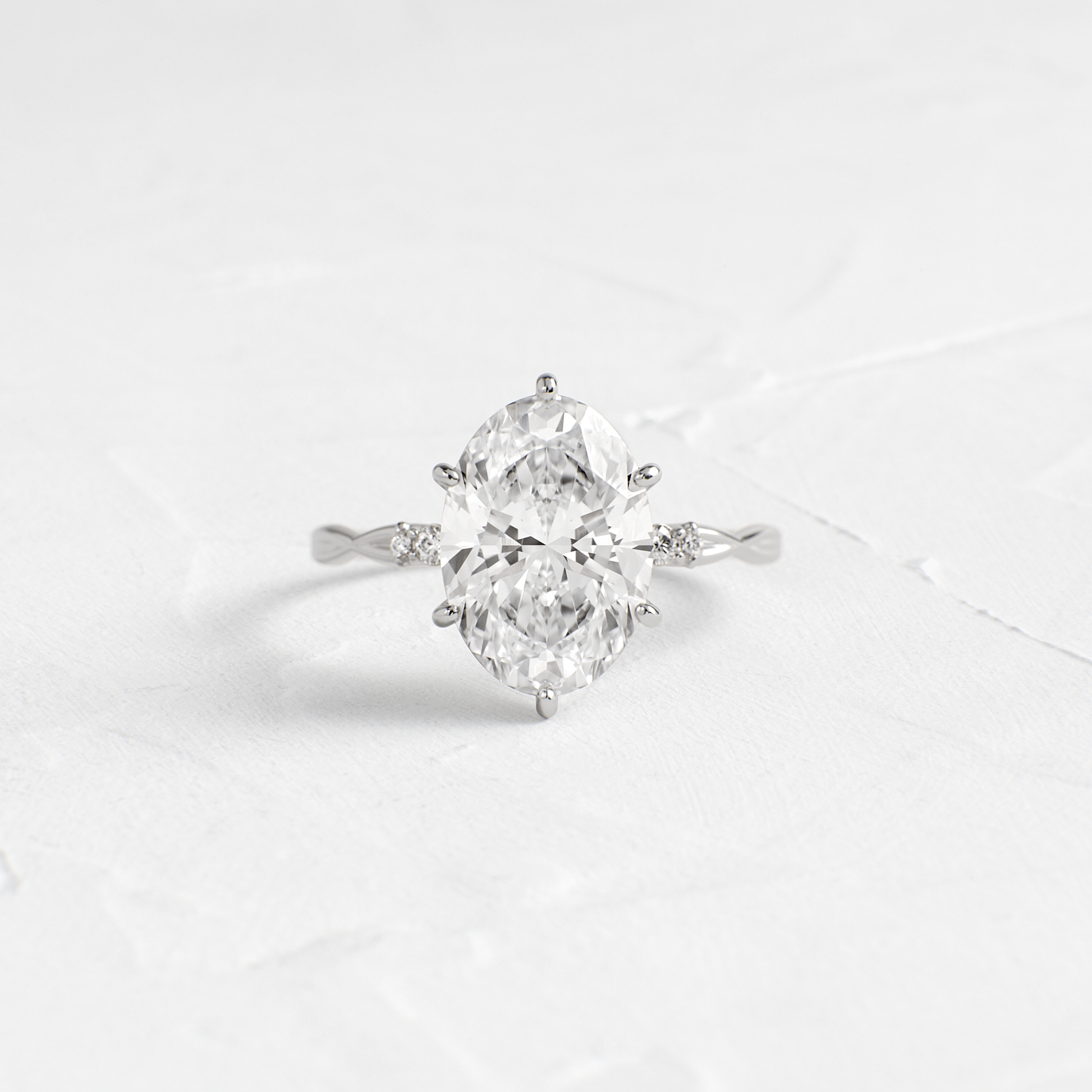 Criss Cross-Oval Lab Grown Diamond Engagement Ring