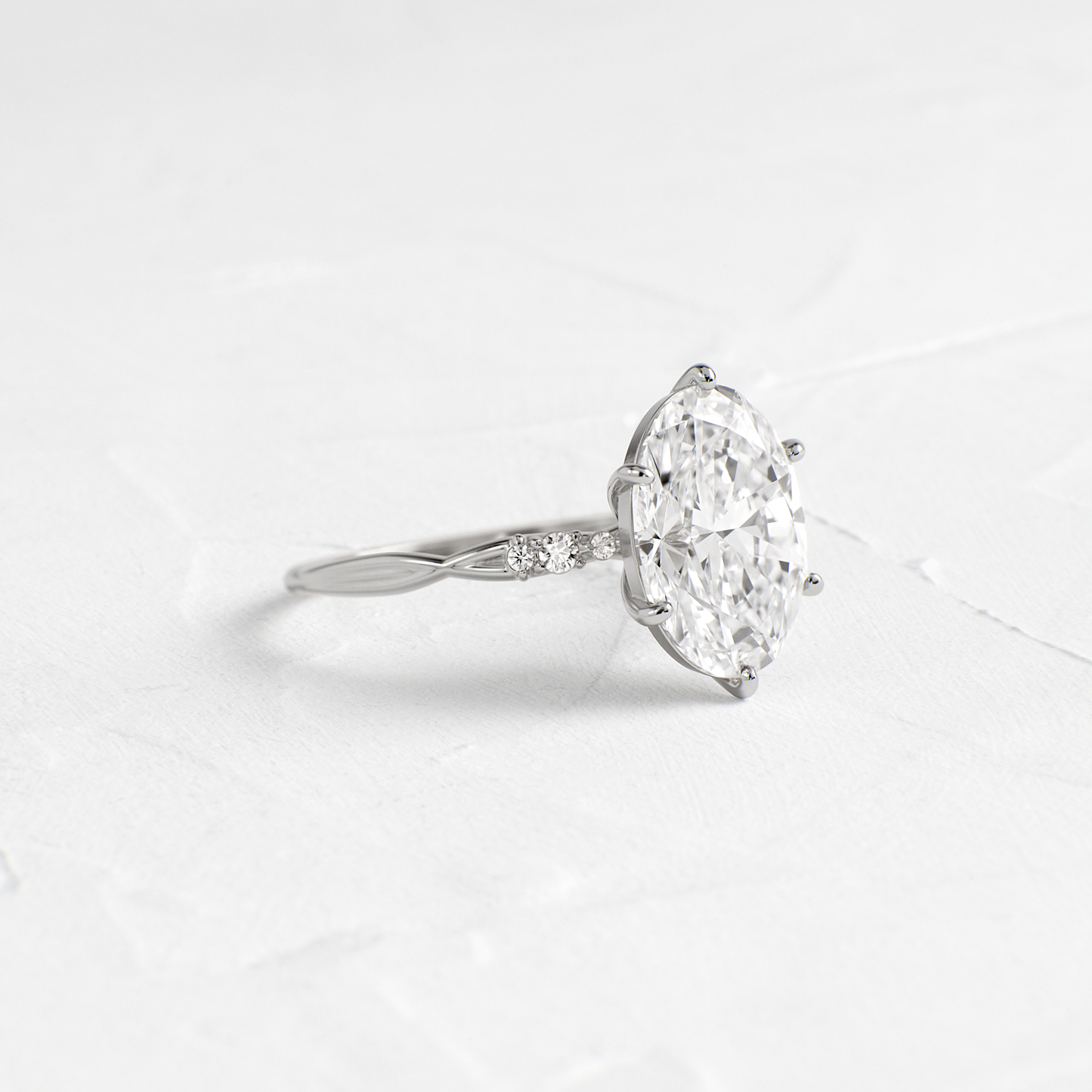 Criss Cross-Oval Lab Grown Diamond Engagement Ring