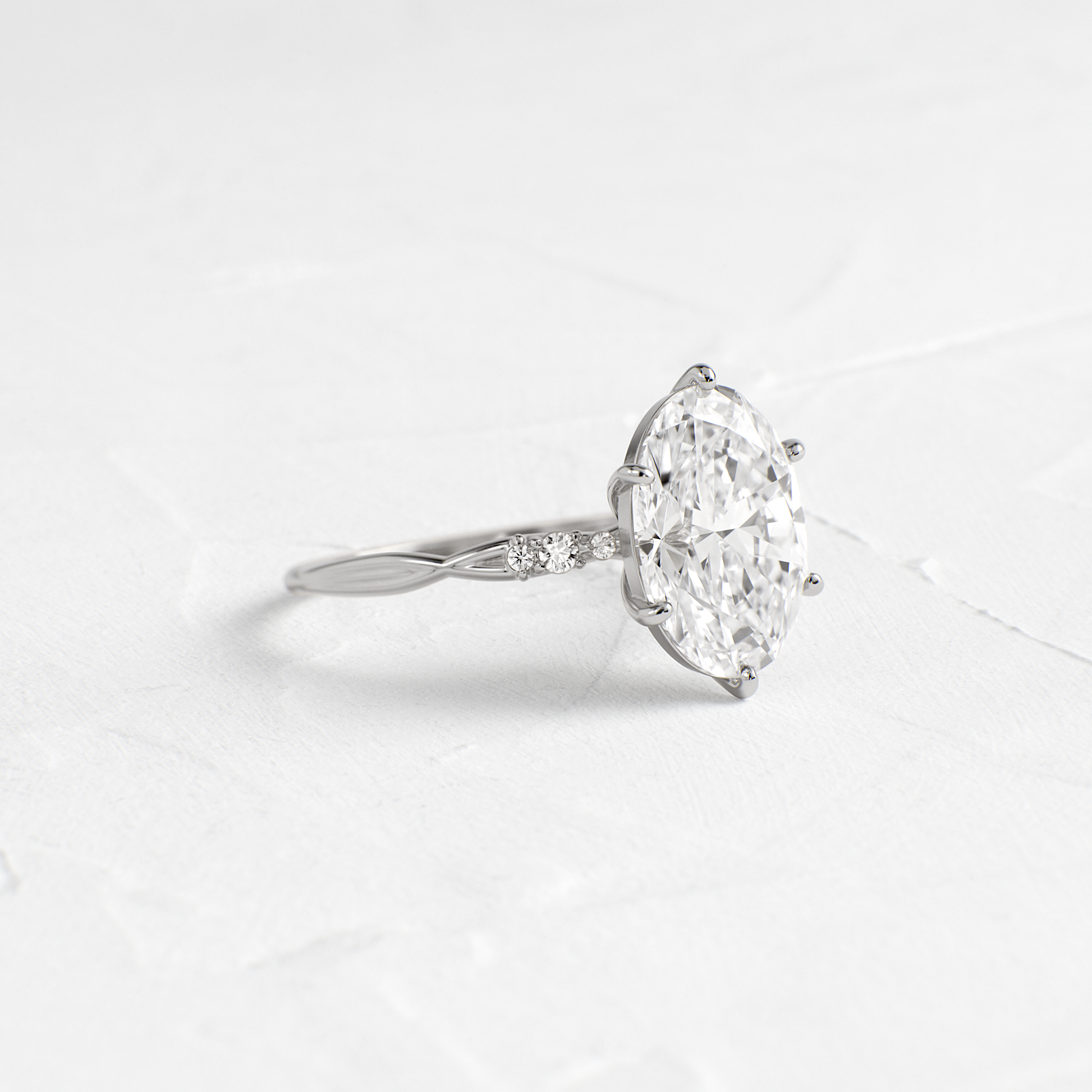 Criss Cross-Oval Lab Grown Diamond Engagement Ring