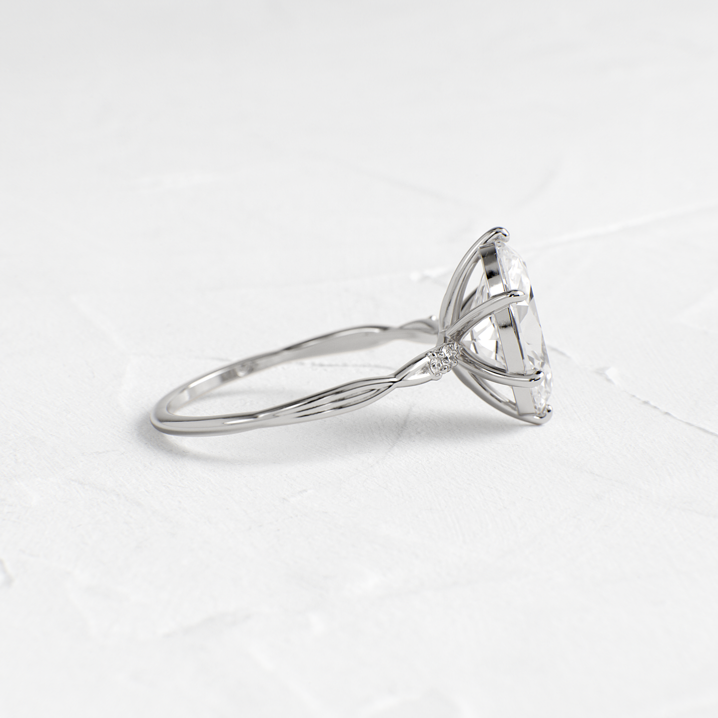 Criss Cross-Oval Lab Grown Diamond Engagement Ring