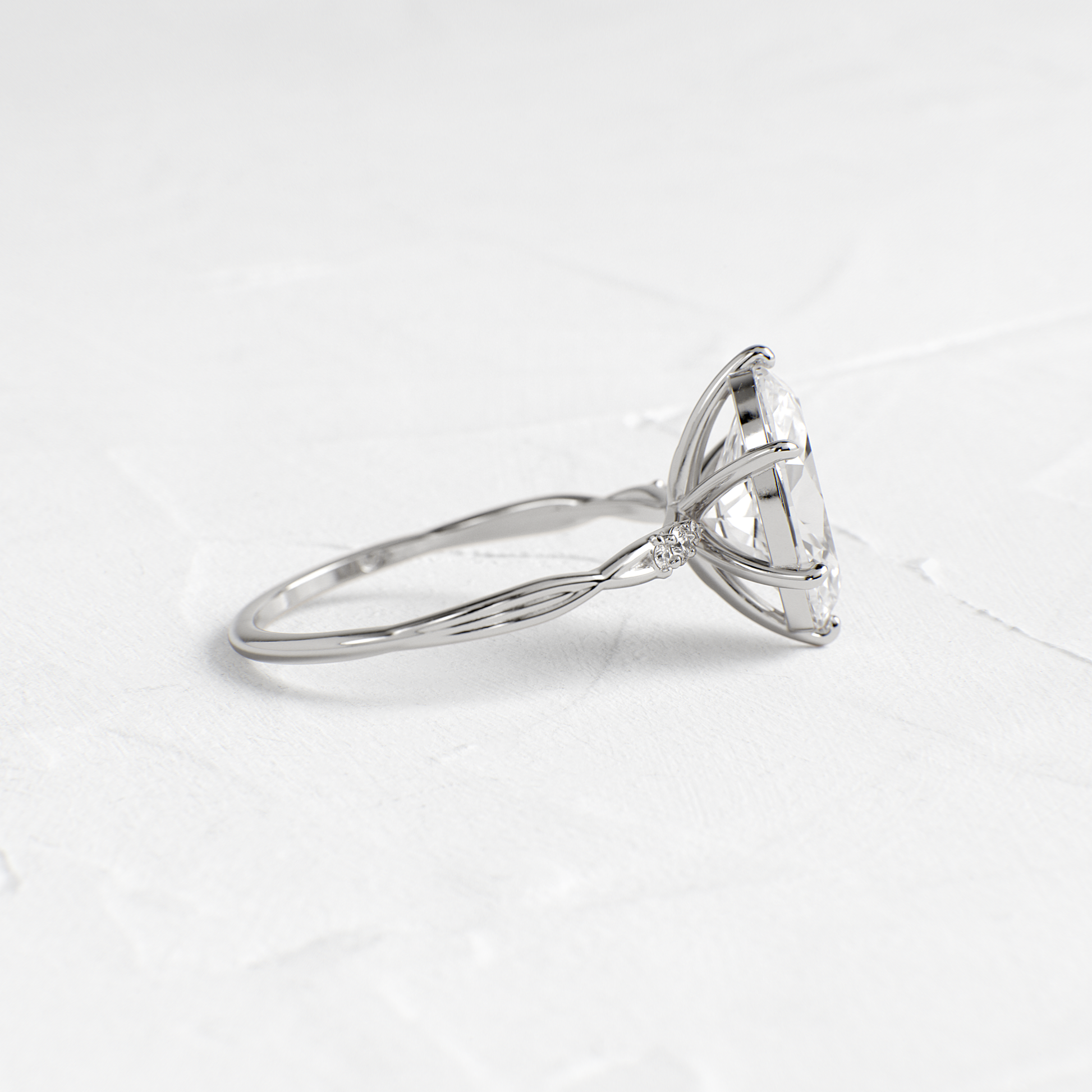 Criss Cross-Oval Lab Grown Diamond Engagement Ring