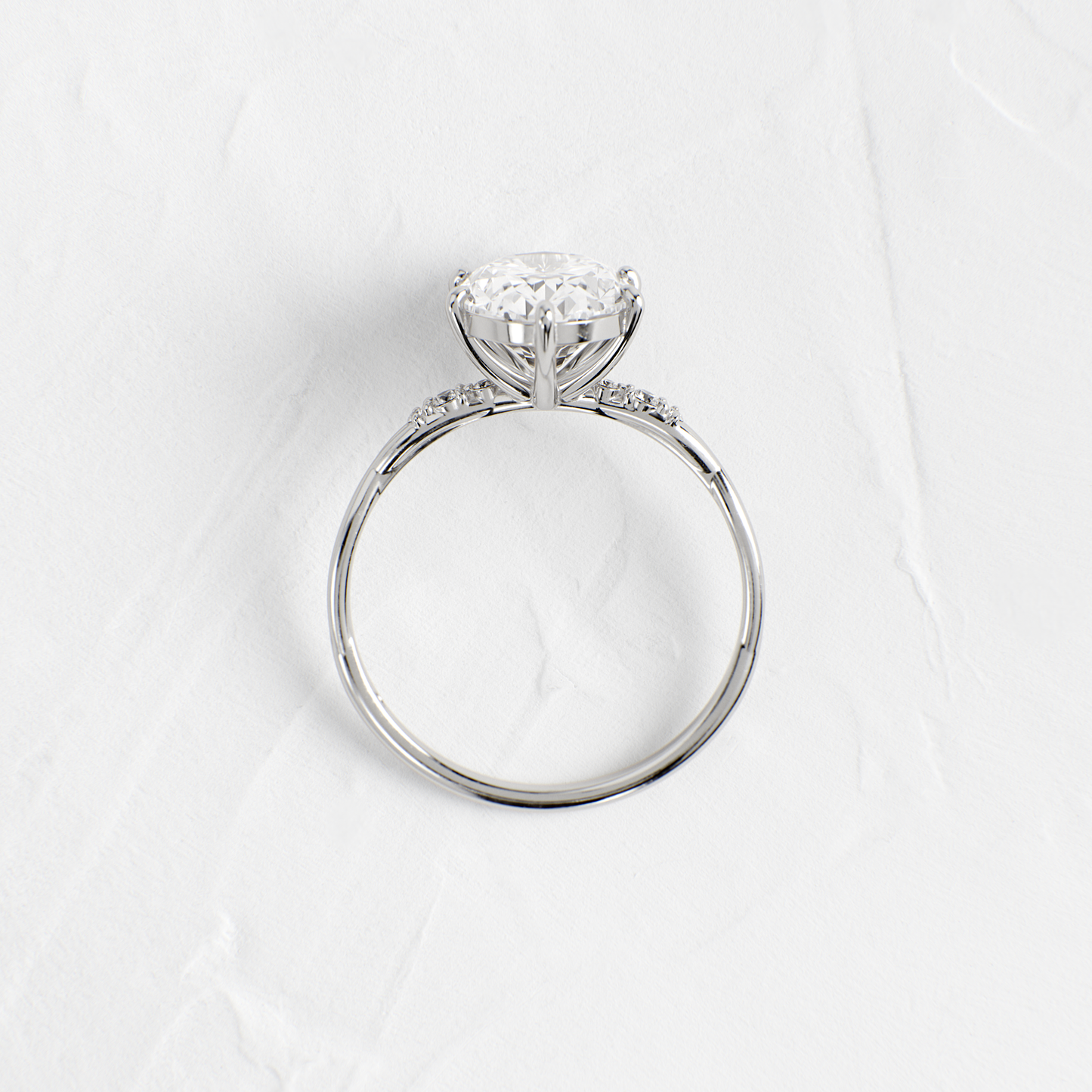 Criss Cross-Oval Lab Grown Diamond Engagement Ring