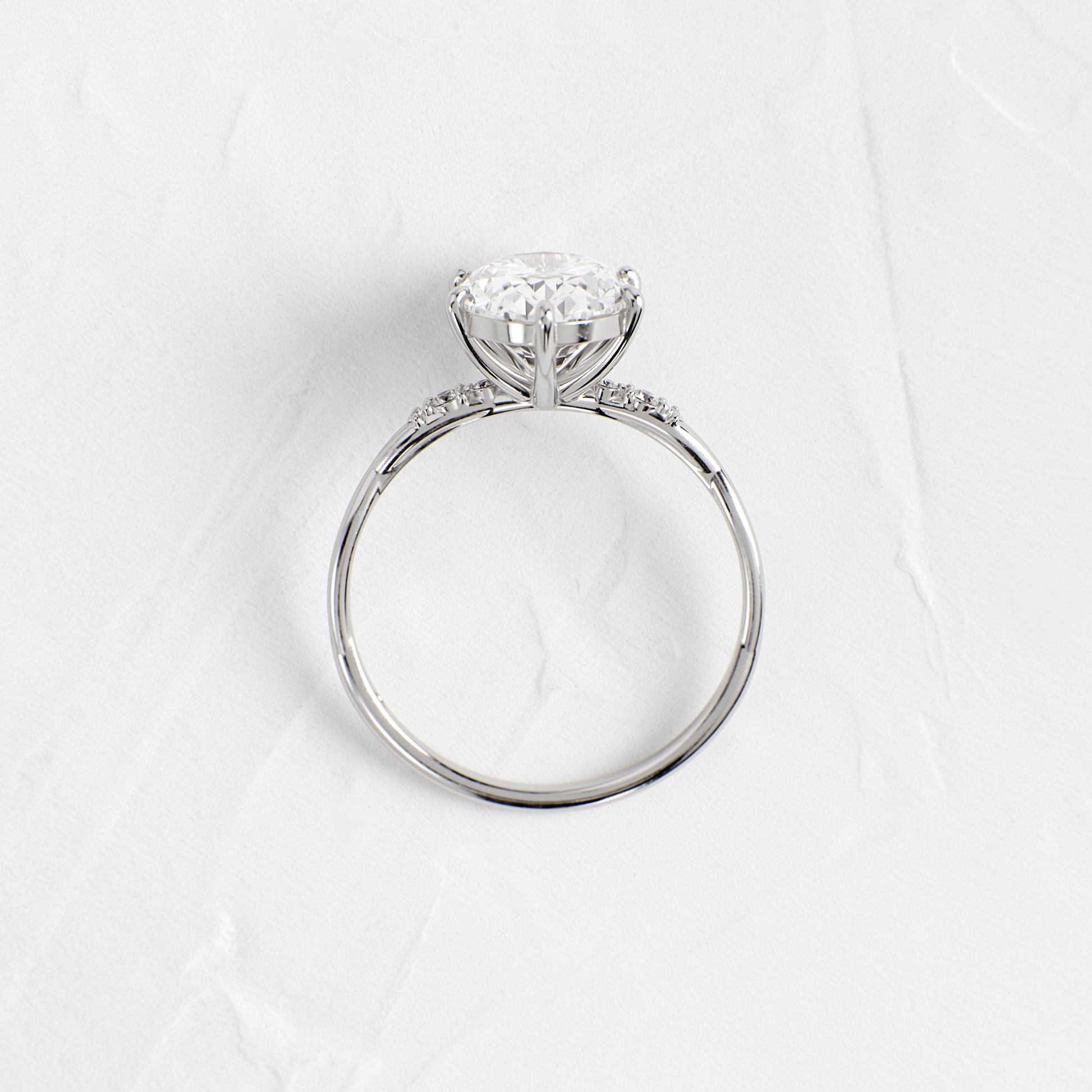 Criss Cross-Oval Lab Grown Diamond Engagement Ring