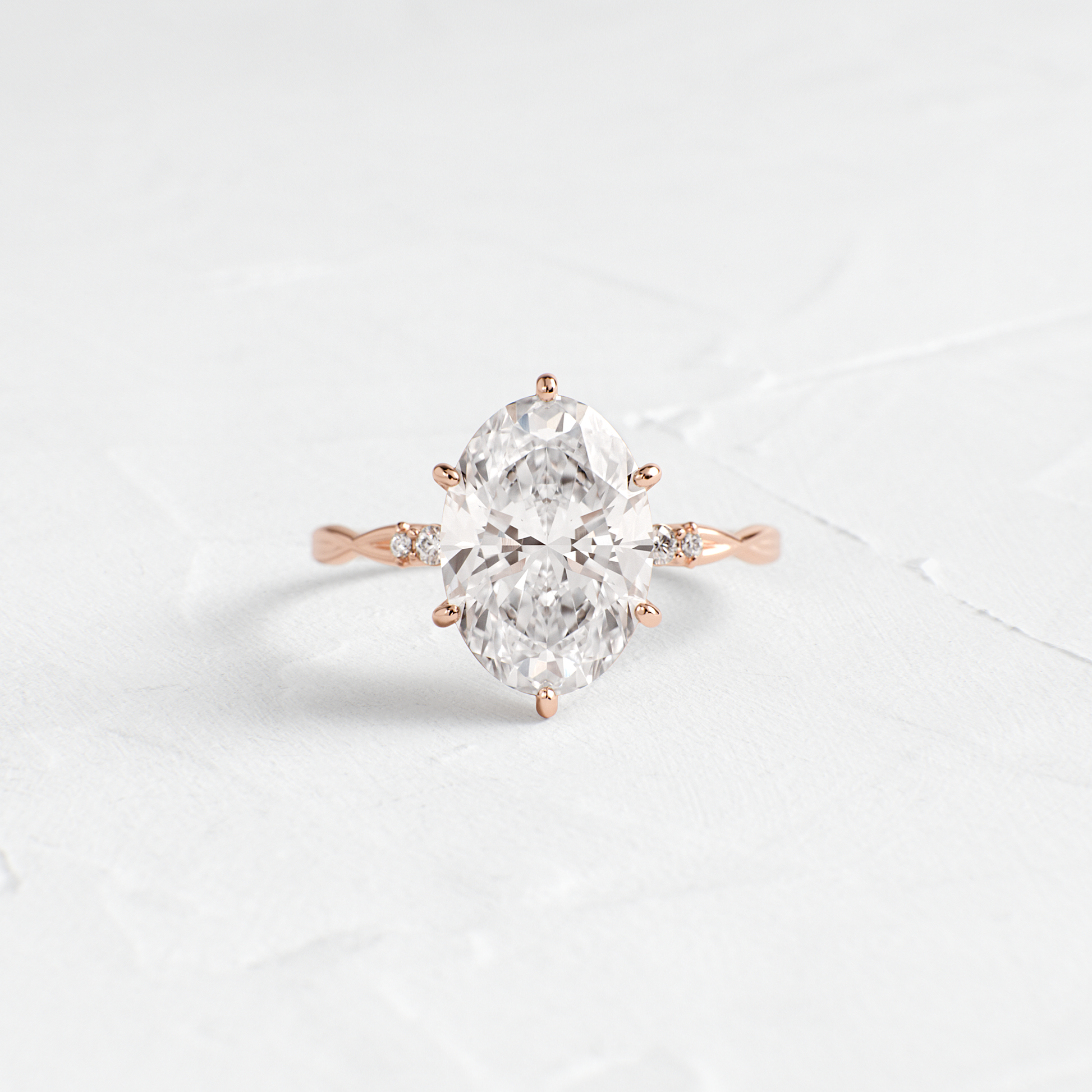 Criss Cross-Oval Lab Grown Diamond Engagement Ring