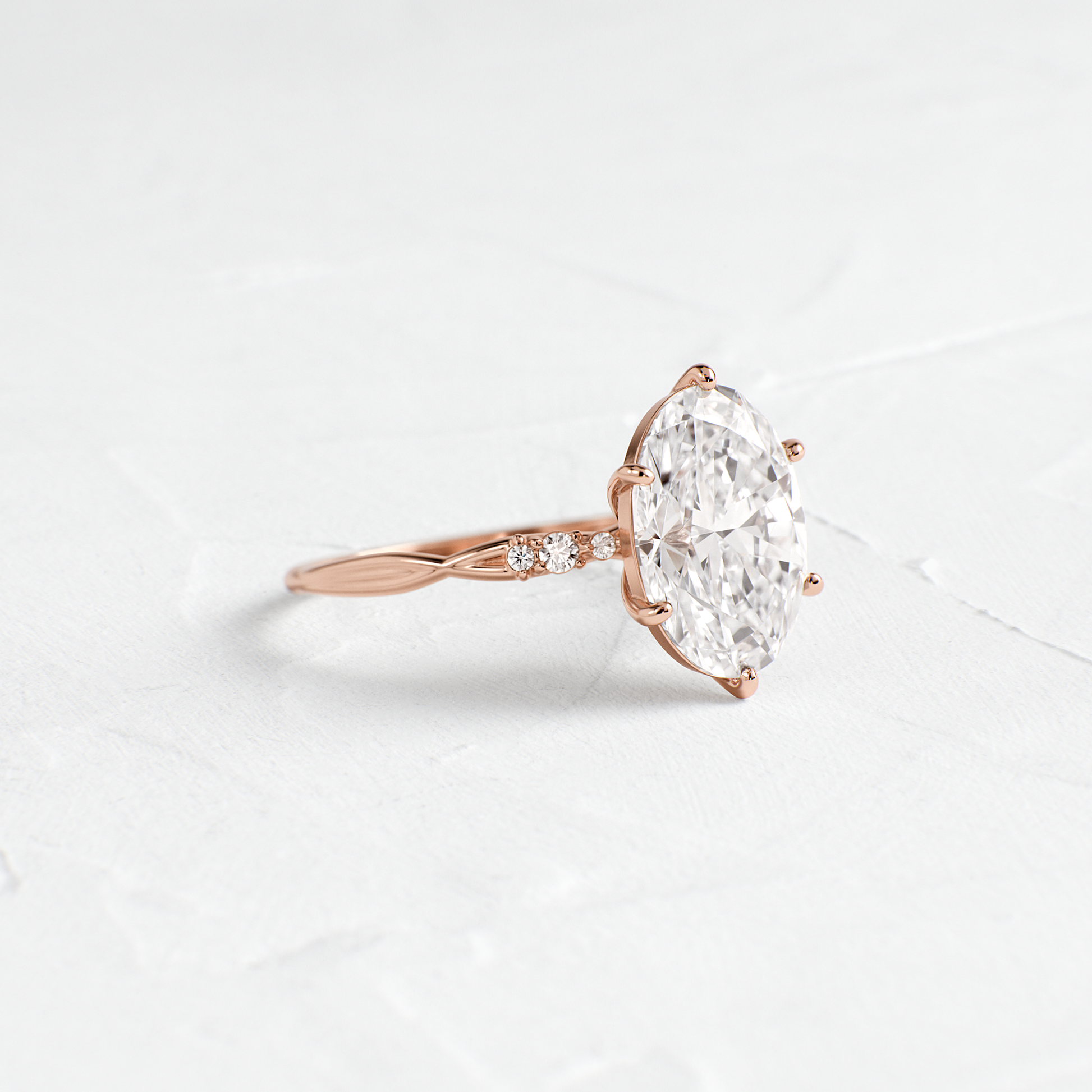 Criss Cross-Oval Lab Grown Diamond Engagement Ring