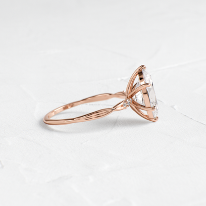 Criss Cross-Oval Lab Grown Diamond Engagement Ring