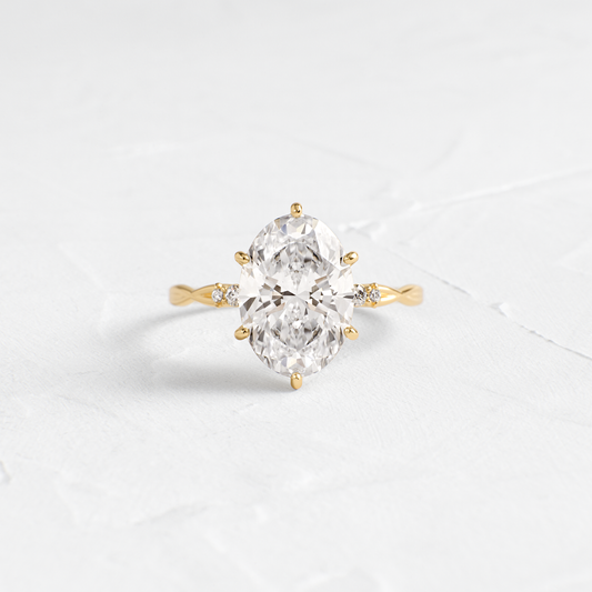 Criss Cross-Oval Lab Grown Diamond Engagement Ring
