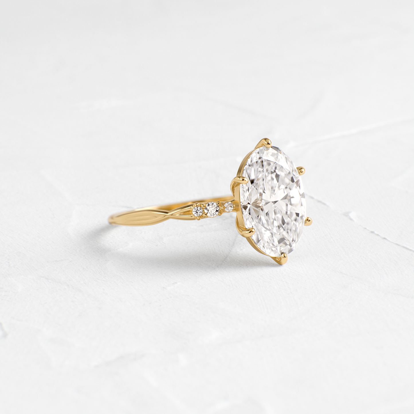 Criss Cross-Oval Lab Grown Diamond Engagement Ring