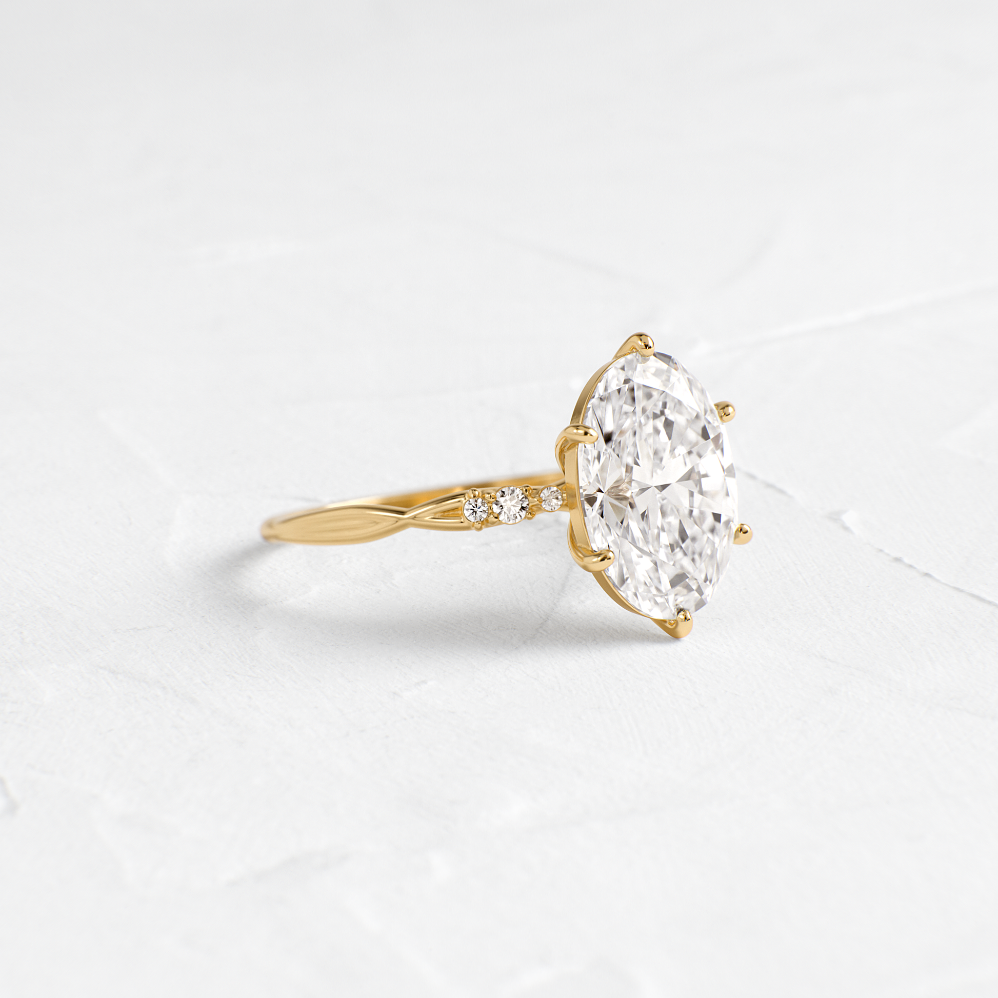 Criss Cross-Oval Lab Grown Diamond Engagement Ring